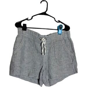 Athleta Linen Shorts Womens Size 12 Blue White Striped